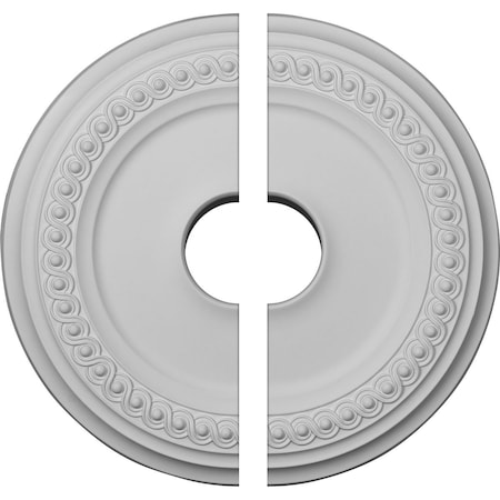 Classic Ceiling Medallion, Two Piece (Fits Canopies Up To 12 3/4), 18 5/8OD 4ID X 1 1/8P